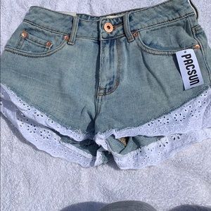 High rise lace shorts